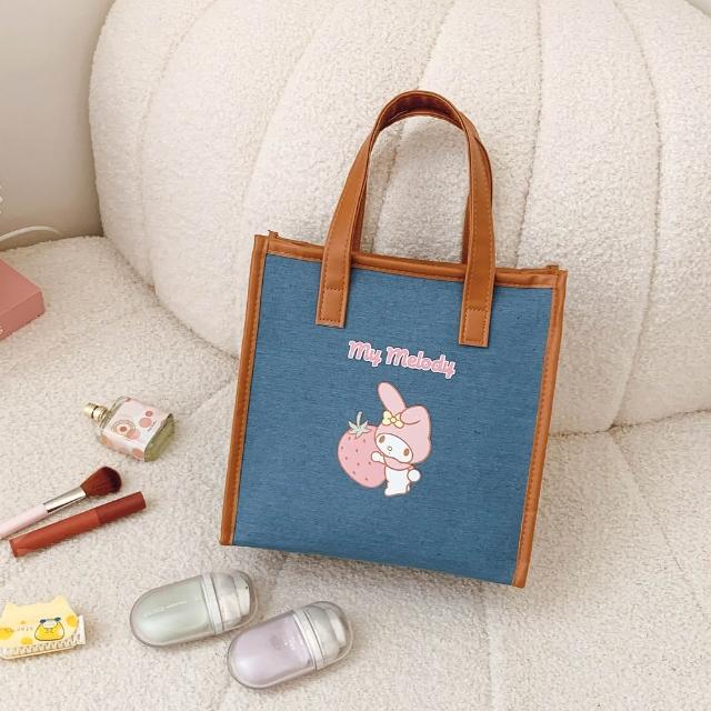 【SANRIO 三麗鷗】可愛大圖案造型單寧手提袋-酷洛米/大耳狗/美樂蒂/凱蒂貓(手提包)