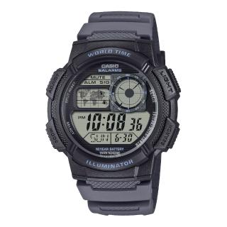 【CASIO 卡西歐】世界地圖電子錶(AE-1000W-8A)