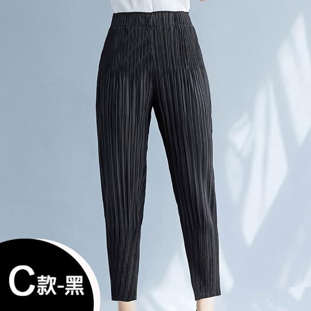 【K.W.】MOMO限搶新品三宅風褶皺褲夏季薄款上衣褲裙(中長裙 小香風 涼感褲 牛仔褲 輕薄 涼感裙)
