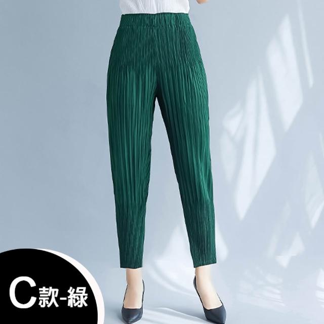 【K.W.】MOMO限搶新品三宅風褶皺褲夏季薄款上衣褲裙(中長裙 小香風 涼感褲 牛仔褲 輕薄 涼感裙)
