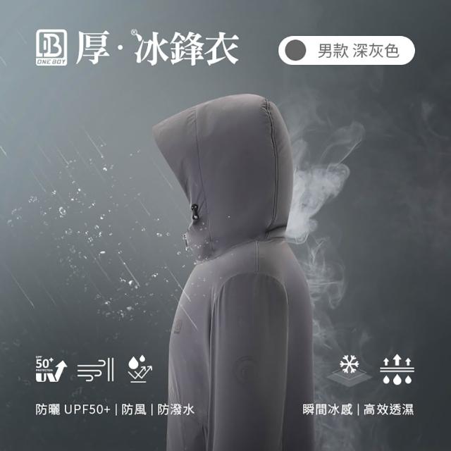 【ONE BOY】防風防潑水UPF50+防曬冰感A+級機能透氣厚冰鋒衣(N240068)