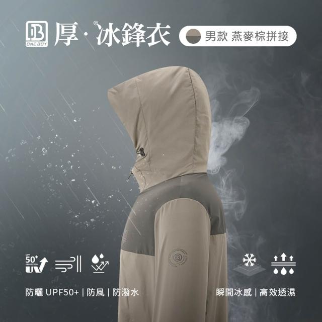 【ONE BOY】防風防潑水UPF50+防曬冰感A+級機能透氣厚冰鋒衣(N240068)