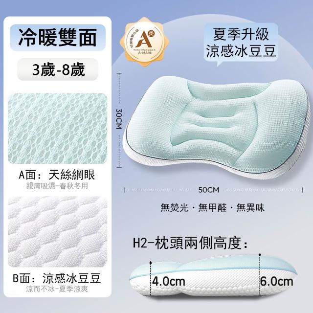 【Jonyer】3D豆絨兒童太空分區枕 雙面舒睡枕 舒適透氣護頸枕 兒童枕頭 3-8歲適用