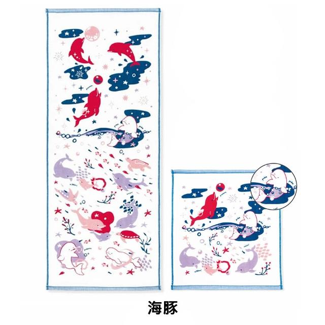 【Zootto】日本製彌月禮盒組-純棉紗布毛巾手帕+長毛巾(新生兒嬰兒浴巾洗臉巾)