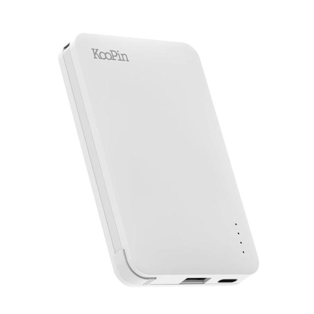 【KooPin】台灣製造 極簡風5000mAh 自帶線Type-C行動電源