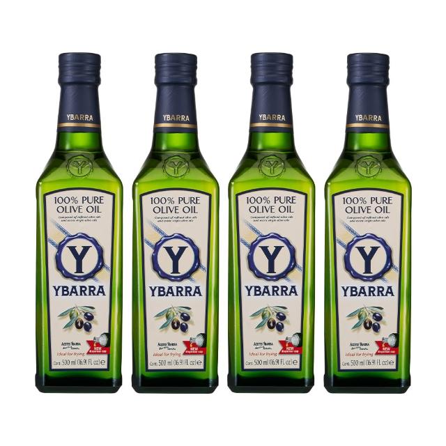 【YBARRA】益百萊 西班牙純橄欖油 Pure Olive Oil(500mlx4瓶/玻璃瓶/雙10限定)