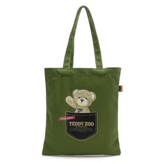 【Teddy Zoo】天然全棉純色Friendly帆布袋-墨綠-TZB107
