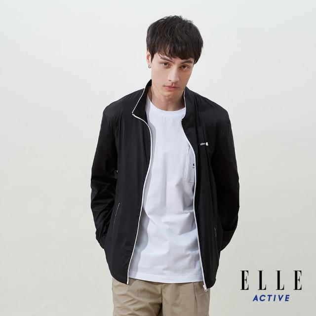 【ELLE ACTIVE】男款 輕薄防曬立領外套-黑色(EA25S2M6101#99)