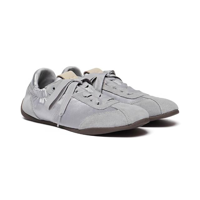 【Rockfish Weatherwear】SCRUNCH LACEUP SNEAKERS 皺褶 繫帶 休閒鞋 芭蕾舞 緞面 皮革 多色 女鞋