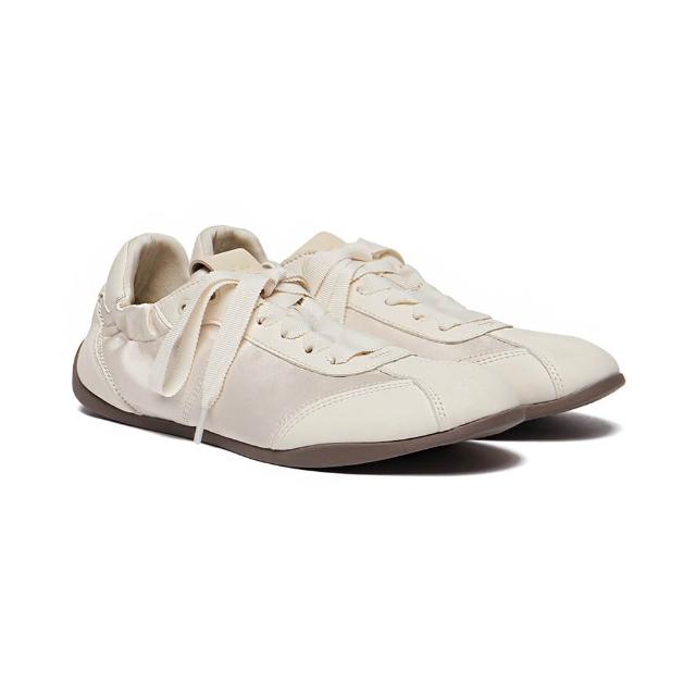 【Rockfish Weatherwear】SCRUNCH LACEUP SNEAKERS 皺褶 繫帶 休閒鞋 芭蕾舞 緞面 皮革 多色 女鞋