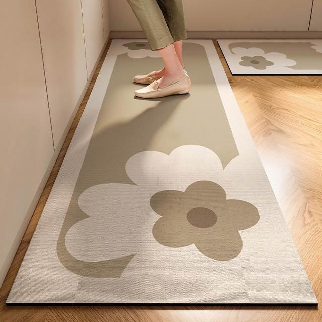 【LZQ】買長送短 輕奢矽藻泥廚房地墊50*80+50*160cm 吸水防油腳踏墊 家用地墊 浴室地墊 速乾地墊