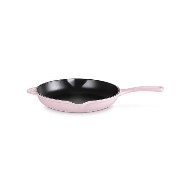 【Le Creuset】琺瑯鑄鐵鍋單柄圓煎盤23cm(雪紡粉/櫻桃紅/綠光森林)3色選1