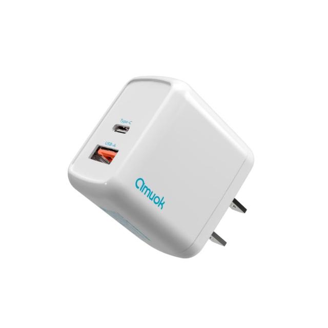 【amuok】36W GaN 氮化鎵雙孔快充充電器 USB+Type-C(充電器 充電頭 旅充頭)