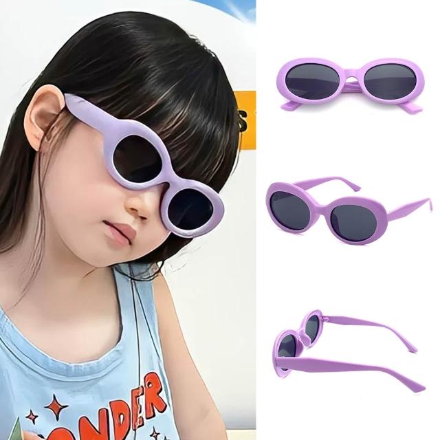 【SUNS】兒童偏光太陽眼鏡 時尚橢圓休閒墨鏡 輕量矽膠超彈性 抗UV400 S196(防眩光/遮陽/韌性強不易損壞)