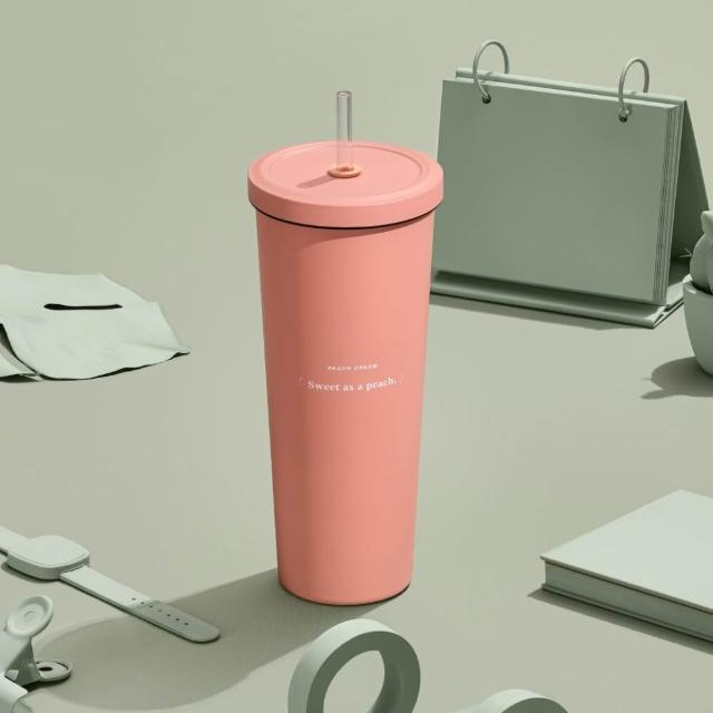 【Oolab 良杯製所】福利品-莫蘭迪系列 二代不鏽鋼保冰溫 大容量吸管杯850ml(多色任選/福利品)