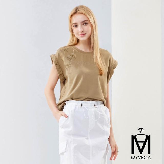 【MYVEGA 麥雪爾】出清品 MA高含棉蝴蝶結綁帶/字母刺繡寬鬆連袖上衣-多款任選(純棉/均碼M-L可穿)