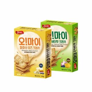 【O!MY FOOD 歐邁福】蘇打餅乾160gX2件組(帕瑪森起司／香蒜奶油)