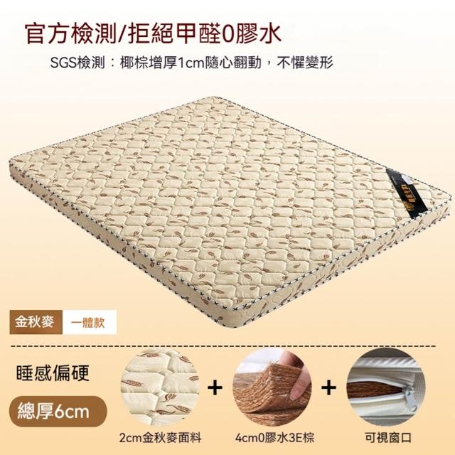 （80*200）床墊 椰棕床墊 護腰型硬床墊 可折疊床墊 預計10工作天送達(4cm枕芯 一體式不可折疊)