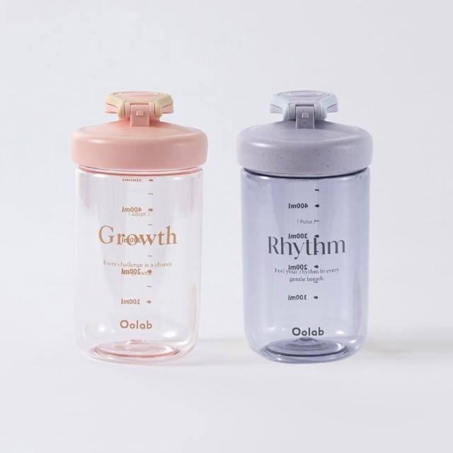 【Oolab 良杯製所】2入組 律動蛋白搖搖杯 500ml(防漏/乳清蛋白/7色任選/攪拌球/健身杯)