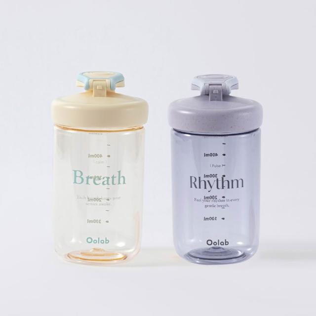 【Oolab 良杯製所】2入組 律動蛋白搖搖杯 500ml(防漏/乳清蛋白/7色任選/攪拌球/健身杯)