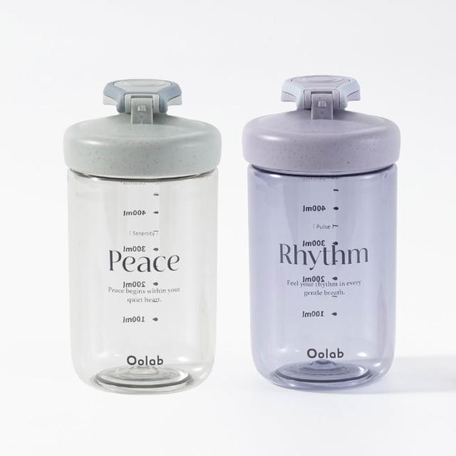 【Oolab 良杯製所】2入組 律動蛋白搖搖杯 500ml(防漏/乳清蛋白/7色任選/攪拌球/健身杯)