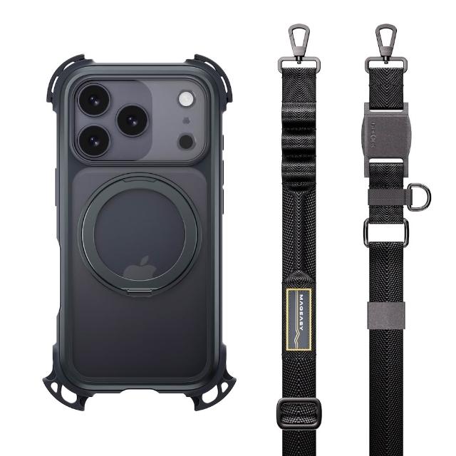 【MAGEASY】iPhone 17 Odyssey Ultra M 終極防摔磁吸支架掛繩手機殼(iPhone 17/Air/Pro/Pro Max)