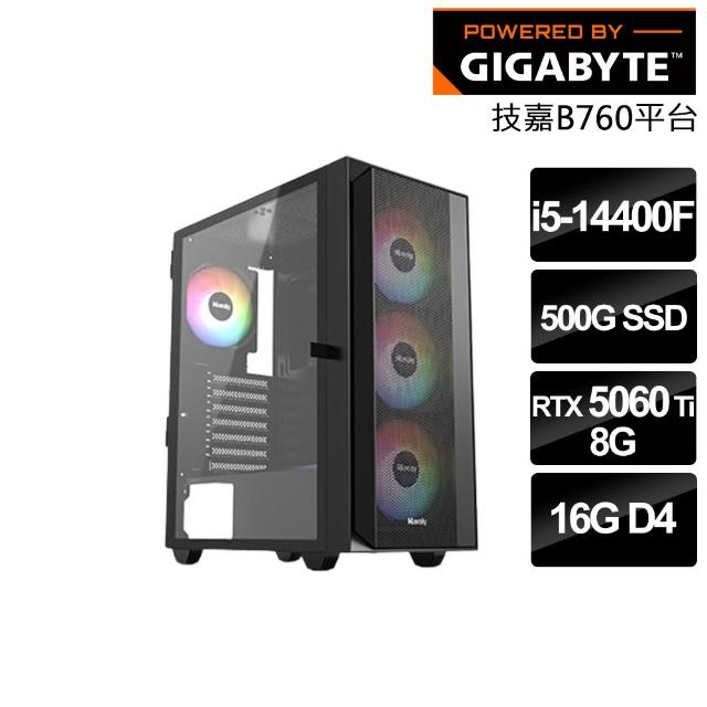 【技嘉平台】i5十核RTX 5060 Ti{碎星教徒}電競電腦(i5-14400F/B760/16G/500GB SSD/燕雲十六聲適用)