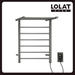 【LOLAT 羅力】304不鏽鋼電熱毛巾架 平台收納圓六桿A4332A-ZZH(不含安裝)