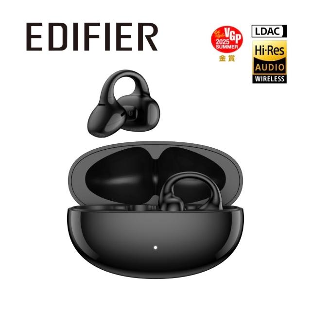 【EDIFIER】Lolliclip 開放式耳夾降噪藍牙耳機（心率＆血氧即時健康監測｜IP56 防塵防水｜Hi-Res音質認證）