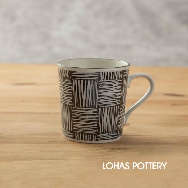 【LohasPottery 陸寶】日本製 美濃燒 Komon 經典和風立體浮雕｜380ml馬克杯(五入組)