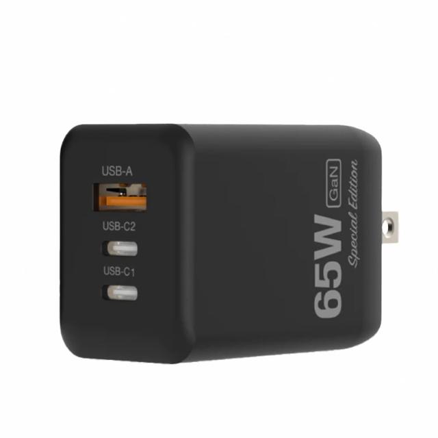 【POLYWELL】65W 三孔GaN氮化鎵快充頭 1A2C(可充筆電 65W充電器 pd充電器)