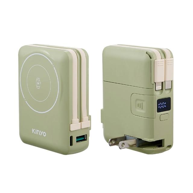 【KINYO】固態防爆無線充電行動電源 自帶AC apple watch充電(KPB-2656)
