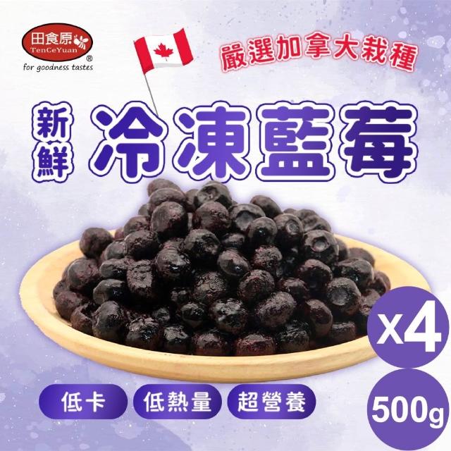 【田食原】冷凍栽種藍莓共2kg(500gx4包) 加拿大進口 A級 定期檢驗大腸桿菌/無防腐劑/重金屬/農藥通過