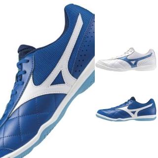 【MIZUNO 美津濃】MRL SALA CLUB IN 男女款 寬楦 室內足球鞋(Q1GA241602 Q1GA241603 白藍 藍白)