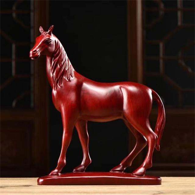 超微米】黑檀木雕馬擺件馬到成功木雕開業禮品仿古擺件(開業禮品仿古