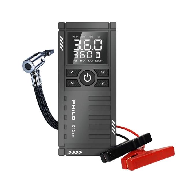【Philo 飛樂】Q12se 12000Mah 救車打氣二合一 大容量電霸/打氣機/汽車電霸/自動跳停打氣機/汽車啟動電源