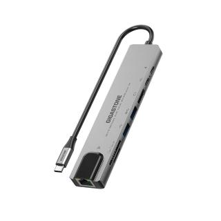 【Gigastone 立達國際】8合1 USB-C多功能集線器HUB-P870(iPad手機投影/標準網路接口/Mac轉USB讀卡機)