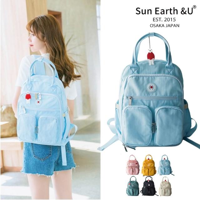 【Sun Earth&U】日本17口袋收納Macoroon行李後背包/旅行包/媽媽包(日本原廠授權商)
