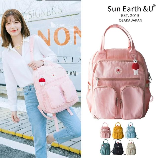 【Sun Earth&U】日本17口袋收納Macoroon行李後背包/旅行包/媽媽包(日本原廠授權商)