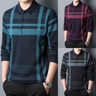 【NEW FORCE】時尚商務休閒男士長袖POLO衫-3色可選(長袖POLO衫/長袖上衣/保暖上衣/休閒上衣)