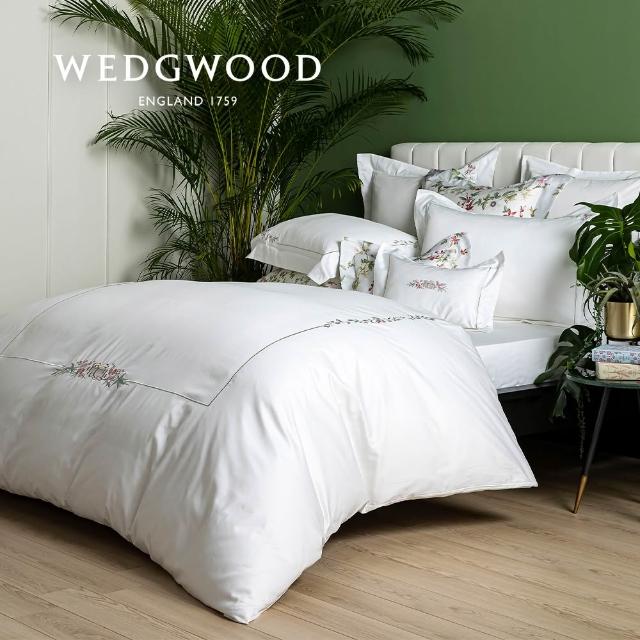 【WEDGWOOD】純棉刺繡 薄被套床包枕套四件組(雙人任選｜60支300織)