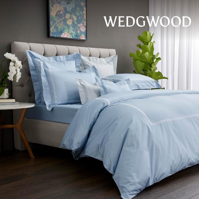 【WEDGWOOD】純棉刺繡 薄被套床包枕套四件組(特大任選｜60支300織)