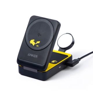 【ANKER】官方授權直營 B2557 皮卡丘 三合一 MagGo Qi2 15W磁吸無線充電座