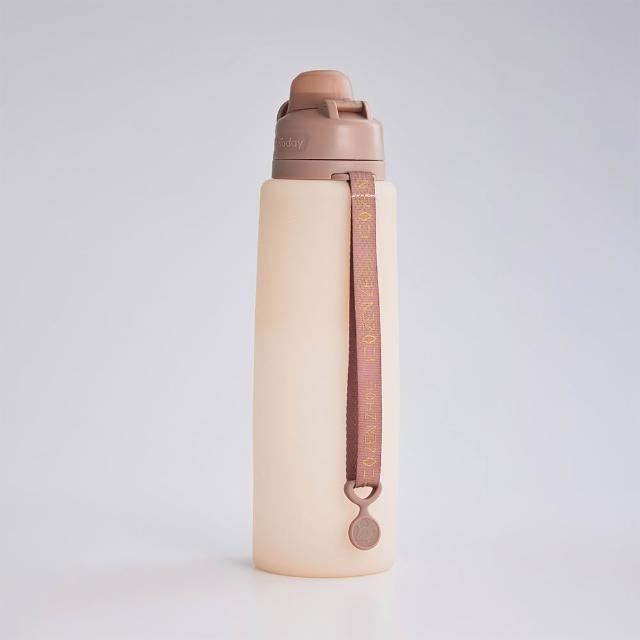【仁舟淨塑】捲捲矽水瓶3.0_1000ml_下單即附吸管_再贈伸縮清潔組(水壺/隨行杯/可捲收/矽膠水瓶)