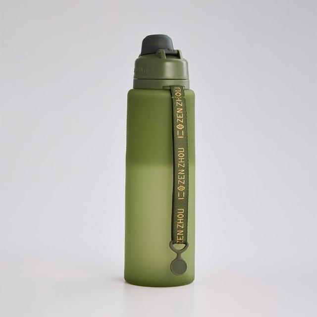【仁舟淨塑】捲捲矽水瓶3.0_1000ml_下單即附吸管_再贈伸縮清潔組(水壺/隨行杯/可捲收/矽膠水瓶)