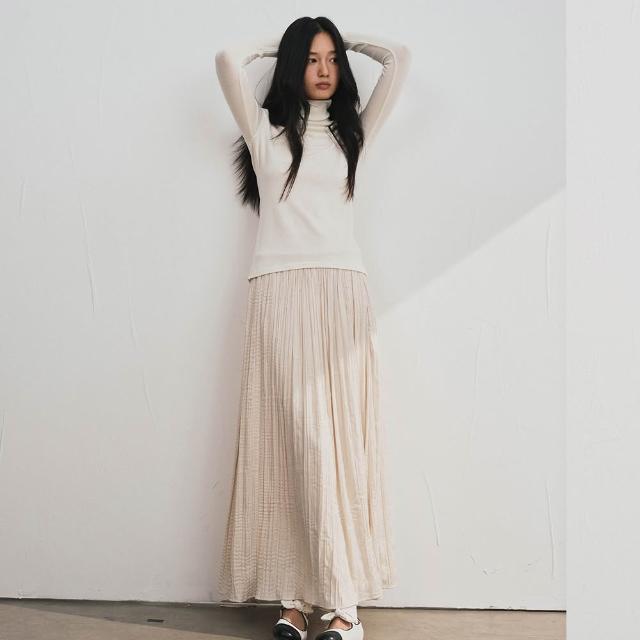 【BODYAIR】輕膚山羊絨莫代爾高皺領上衣(打底.長袖.內搭.T恤.保暖.CASUAL)