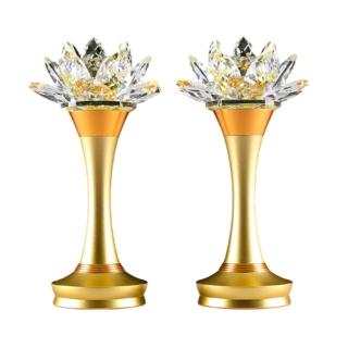 【NTR造物家】水晶蓮花燈 神明燈 佛前燈 荷花燈 LED燈 公媽燈 神桌燈(佛堂燈具 持久續航 10英寸 一對裝)