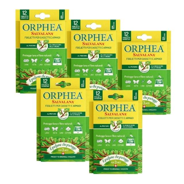 【ORPHEA 歐菲雅】書籤式衣物掛片5盒(可取代樟腦丸、增添衣物香味)