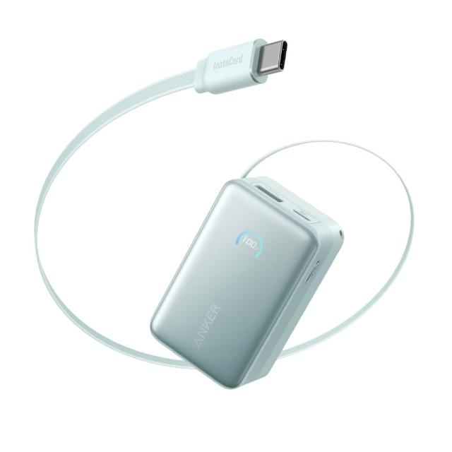 【Anker】官方授權直營 A1638 行動電源 10000mAh 45W 自帶伸縮線+A121A 70W GaN 3孔快充充電器