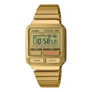 【CASIO 卡西歐】CASIO卡西歐 VINTAGE 復古浪潮數位時尚腕錶-金-A120WEG-9A